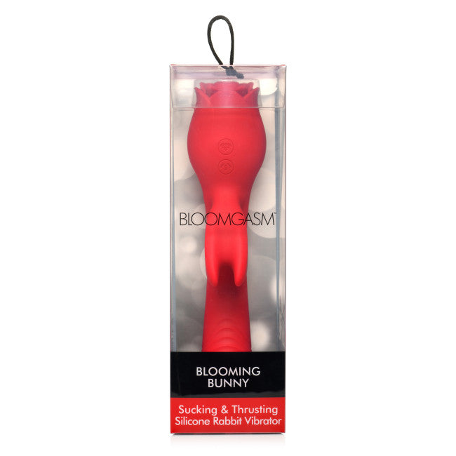Bloomgasm Blooming Bunny Sucking & Thrusting Silicone Rabbit Vibrator Red