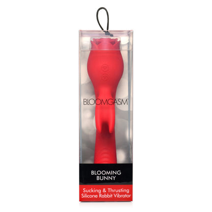Bloomgasm Blooming Bunny Sucking & Thrusting Silicone Rabbit Vibrator Red