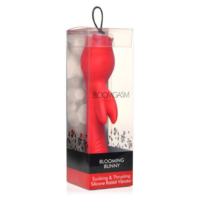 Bloomgasm Blooming Bunny Sucking & Thrusting Silicone Rabbit Vibrator Red