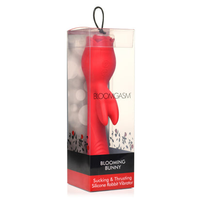 Bloomgasm Blooming Bunny Sucking & Thrusting Silicone Rabbit Vibrator Red