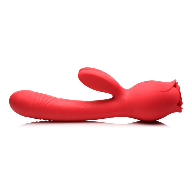 Bloomgasm Blooming Bunny Sucking & Thrusting Silicone Rabbit Vibrator Red