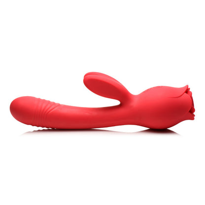 Bloomgasm Blooming Bunny Sucking & Thrusting Silicone Rabbit Vibrator Red
