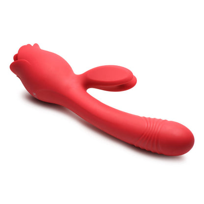 Bloomgasm Blooming Bunny Sucking & Thrusting Silicone Rabbit Vibrator Red