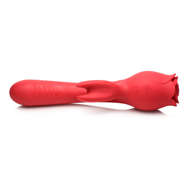 Bloomgasm Blooming Bunny Sucking & Thrusting Silicone Rabbit Vibrator Red