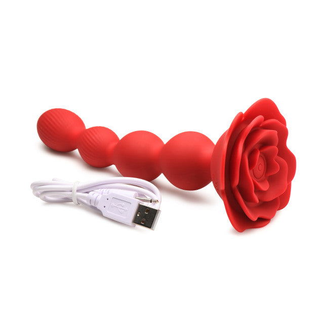 Bloomgasm Rose Twirl 10X Vibrating & Rotating Silicone Anal Beads
