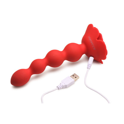Bloomgasm Rose Twirl 10X Vibrating & Rotating Silicone Anal Beads