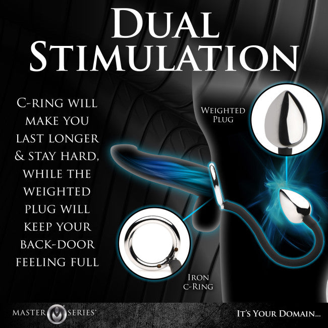 Master Series Tug + Plug Cock & Ball Ring with Anal Plug