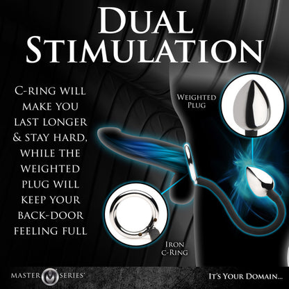 Master Series Tug + Plug Cock & Ball Ring with Anal Plug