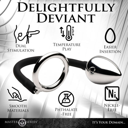Master Series Tug + Plug Cock & Ball Ring with Anal Plug