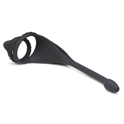 Trinity Men Vibrating C-Ring + Anal Stimulator Black