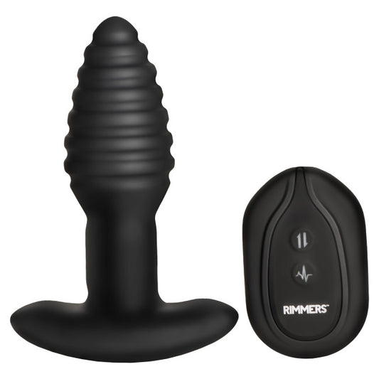 Rimmers Model-E Vibrating Rimming Plug with Remote Control Black