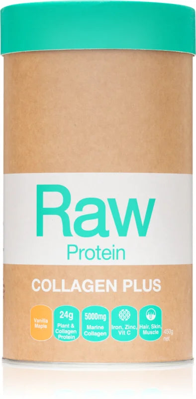 Amazonia Raw Protein Collagen Plus Vanilla & Maple Flavored powder drink 450g