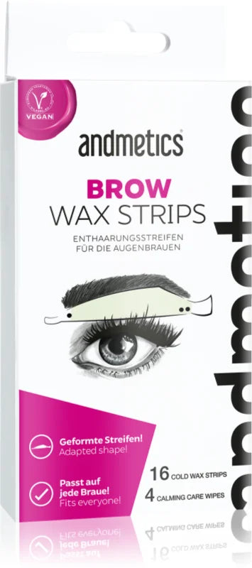 andmetics Wax Strips Brow 16 pcs