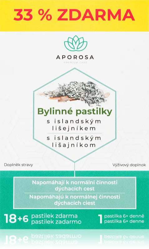 Aporosa Herbal lozenges with Icelandic lichen 24 pcs