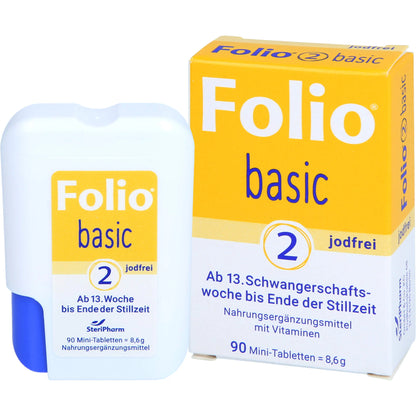 Folio Basic 2 iodine-free mini-tablets from the 13th week until the end of breastfeeding, 90 tablets