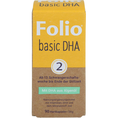 Folio 2 Basic DHA for pregnancy & breastfeeding with bioactive folic acid, 90 capsules