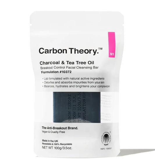 Carbon Theory Charcoal & Tea Tree Oil Breakout Control Facial Cleansing Bar 100 g