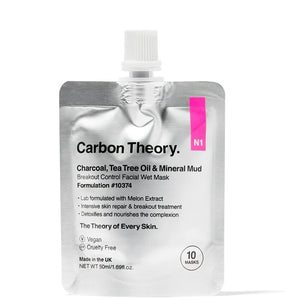 Carbon Theory Charcoal, Tea Tree Oil & Mineral Mud Breakout Control Facial Wet Mask 50 ml