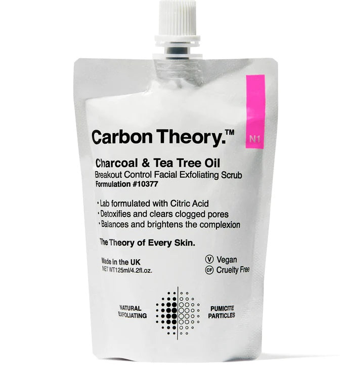 Carbon Theory Charcoal & Tea Tree Oil Breakout Control Facial Exfoliating Scrub 125 ml