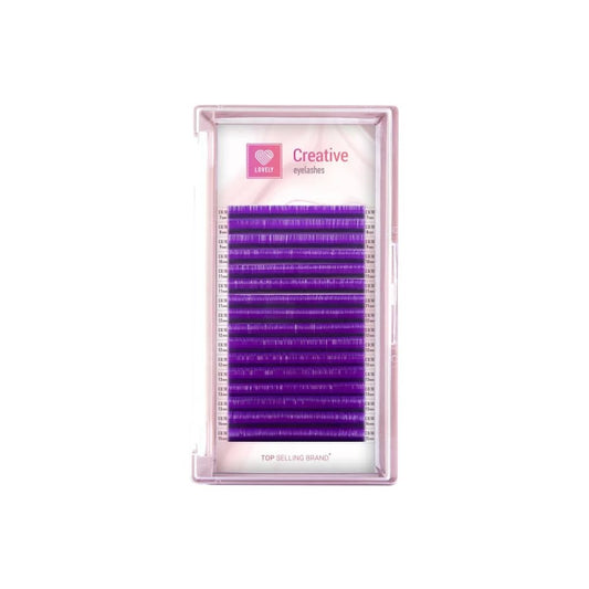 LOVELY artificial eyelashes Creative Purple D 0.07 mix 7-15 mm (16 lines)