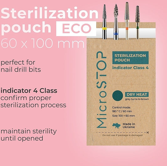 MICROSTOP Instruments sterilization pouch 60x100 mm, 100 pcs
