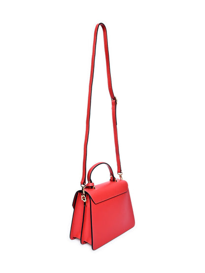 Anna Luchini Women's leather crossbody bag Red