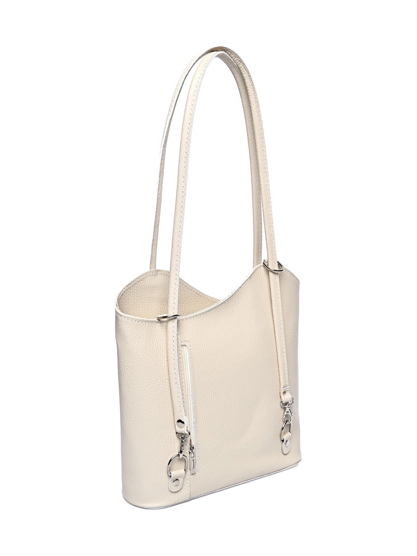 Anna Luchini Women's leather handbag Off-White