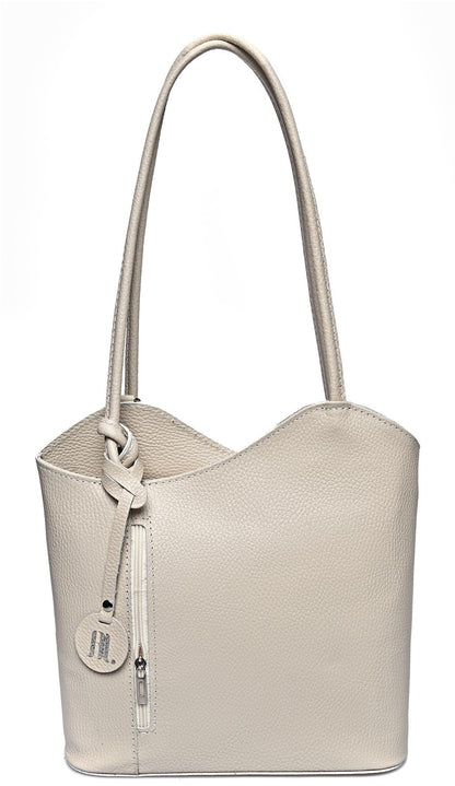 Anna Luchini Women's leather handbag Off-White