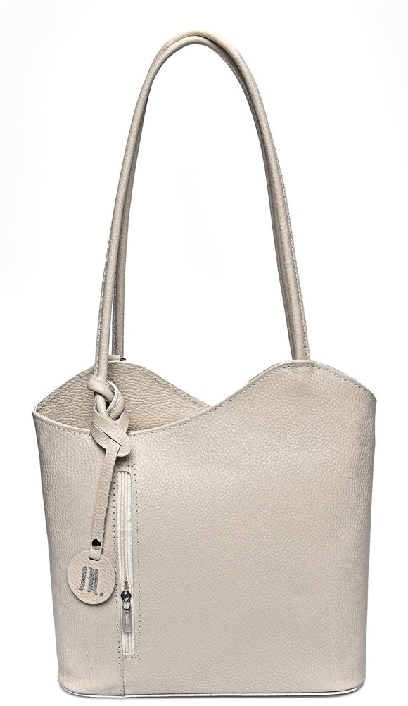 Anna Luchini Women's leather handbag Off-White