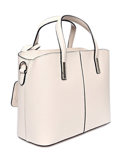 Anna Luchini Women's leather handbag Off-white