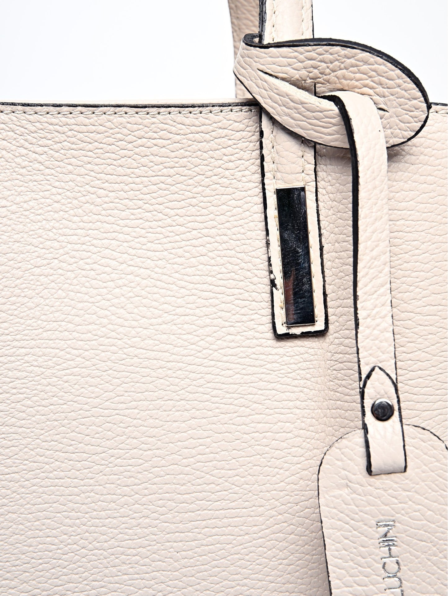 Anna Luchini Women's leather handbag Off-white