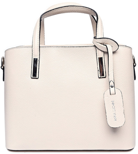 Anna Luchini Women's leather handbag Off-white