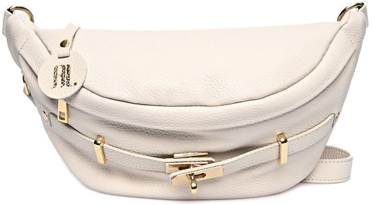 Anna Luchini Women's leather waist bag Beige