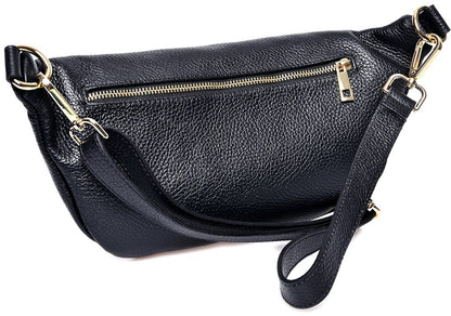 Anna Luchini Women's leather waist bag Black