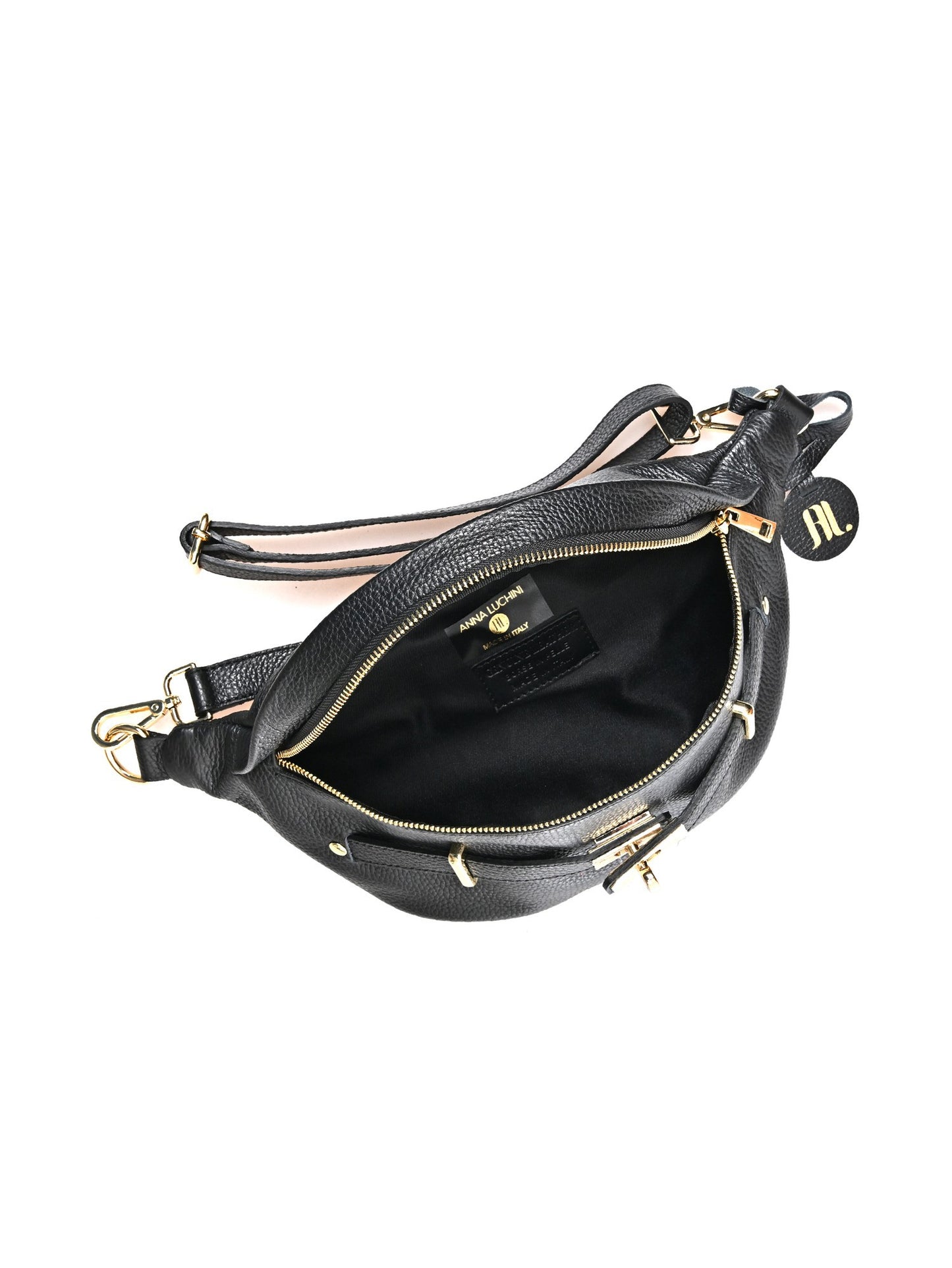 Anna Luchini Women's leather waist bag Black