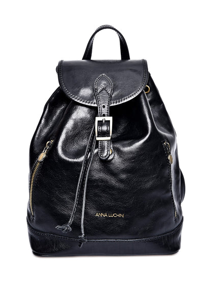 Anna Luchini Women's leather backpack Black