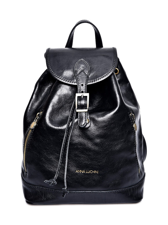Anna Luchini Women's leather backpack Black