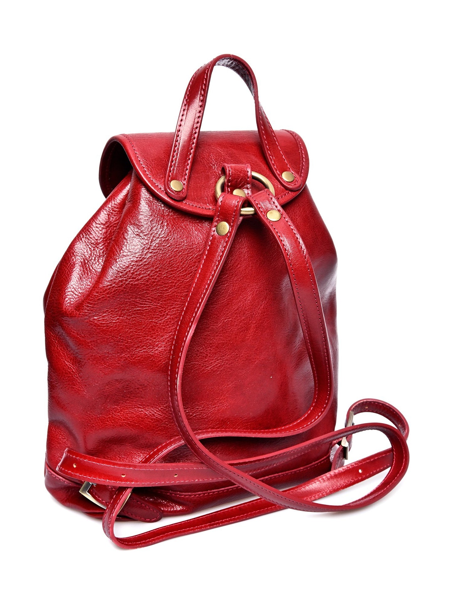 Anna Luchini Women's leather backpack Red