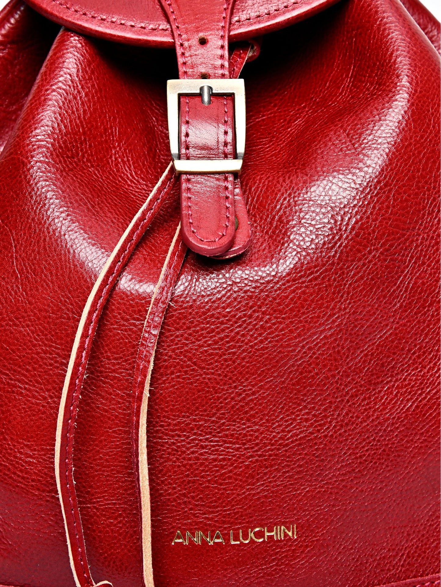 Anna Luchini Women's leather backpack Red