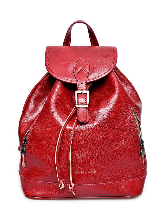 Anna Luchini Women's leather backpack Red