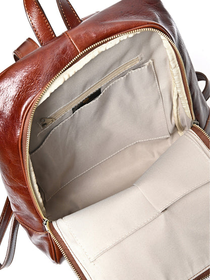 Anna Luchini Women's leather backpack Brown