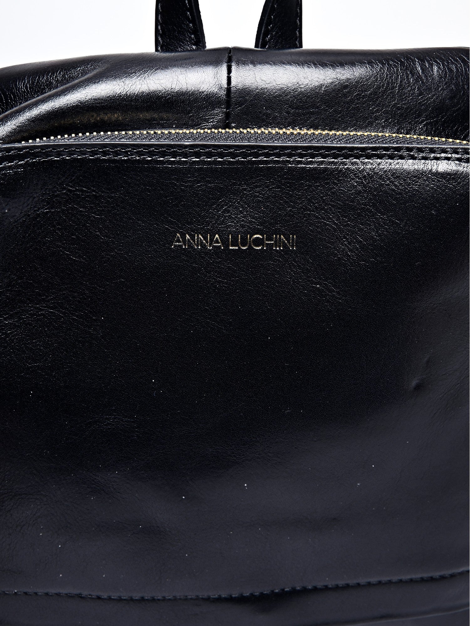 anna luchini black leather backpack Anna Luchini Women's leather backpack Black