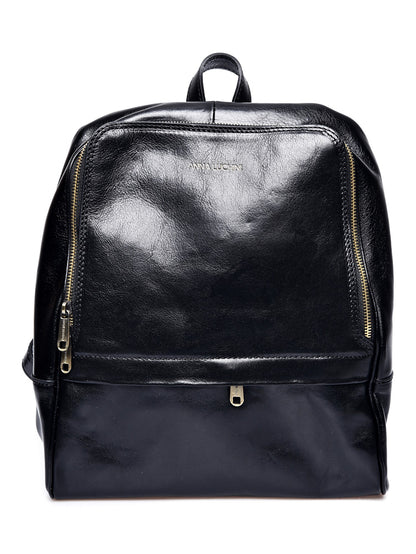 anna luchini black leather backpack Anna Luchini Women's leather backpack Black