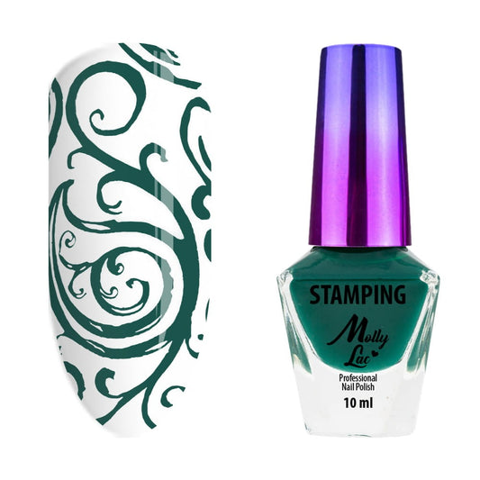 Mollylac nail stamping polish 08 green, 10 ml