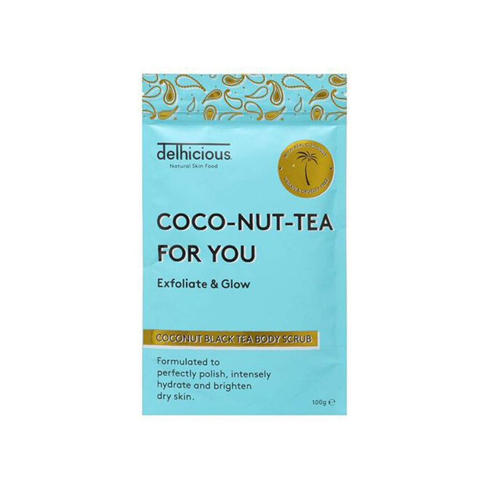 Delhicious Coco-Nut-Tea For You Coconut Black Tea Body Scrub 100 g