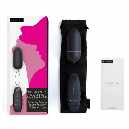 Bswish Bnaughty Classic Unleashed Wireless Vibrating Egg Black