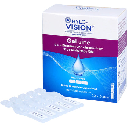 Hylo-Vision Gel sine eye drops, 20 ampoules