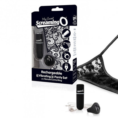 The Screaming O Charged Remote Control Panty Vibe Set Black