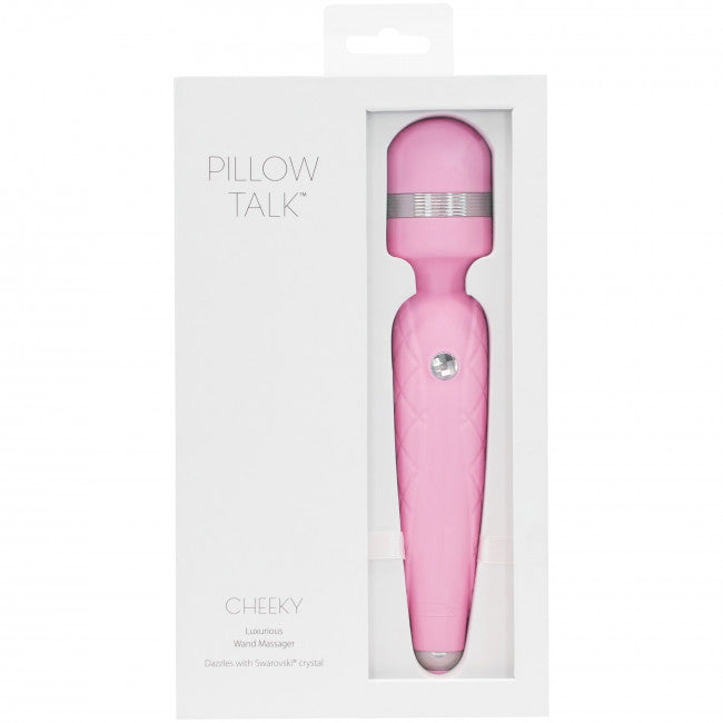 Pillow Talk Cheeky Luxurious Wand Massager with Swarovski Crystal Pink