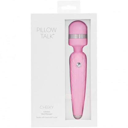 Pillow Talk Cheeky Luxurious Wand Massager with Swarovski Crystal Pink